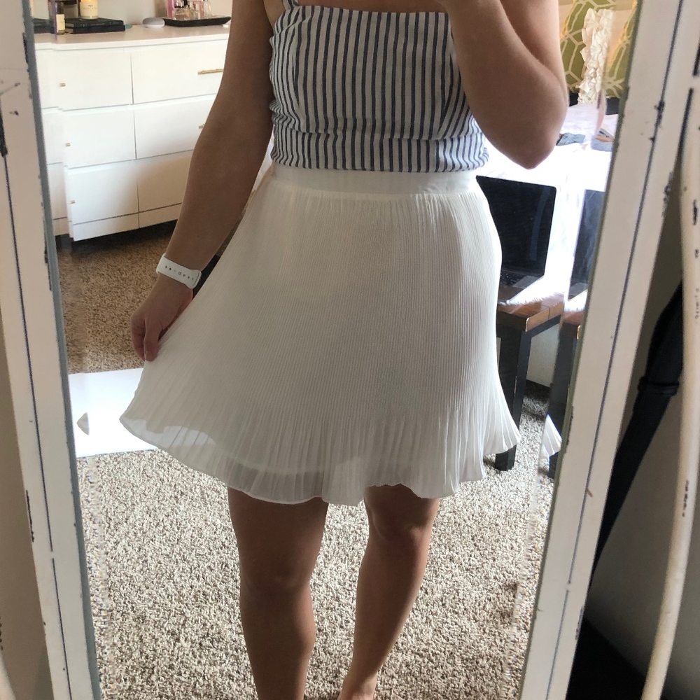 White Pleated Skirt